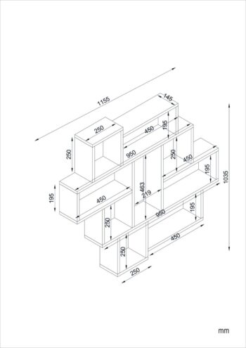 Jednoduchý a nadčasový závesný regál PORELO má zaujímavý tvar, ktorý bude ozdobou miestnosti aj praktický kus nábytku. Regál vám umožní vystaviť vaše obľúbené fotografie, knihy alebo dekorácie v modernom prostredí.Materiál: kvalitné LTD 18 mmFarebné prevedenie: biela matnáRozmery: š115,5 x v103,5 x h14,5 cm.Dodávame v demonte.