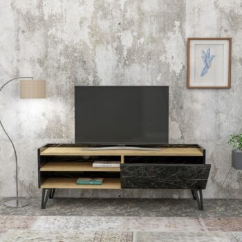 TV stolík PORTAL – Luxusné a praktické riešenie pre vašu obývaciu izbuTV stolík PORTAL je ideálnym doplnkom pre moderné interiéry, kde sa kladie dôraz na eleganciu a funkčnosť. zapadne do akejkoľvek obývačky.Hlavné vlastnosti produktu:Typ tovaru: TV stolíkVhodné do miestnosti: Obývacia izbaMateriál: Melamín, VT laminátRozmery: 49.5 x 120 x 33 cmFarba: Dub + čiernaVybavenie: Plné dvierka a regálokŠtýl: LuxusnéPočet dvierok: 1Hrúbka materiálu: 18 mmDodatočné informácie: Dodávame v demonteStolík PORTAL spája elegantný vzhľad s praktickosťou, vďaka čomu je skvelou voľbou pre organizáciu a estetické vylepšenie vašej obývačky. Kvalitné materiály a precízne spracovanie zaisťujú dlhú životnosť a jednoduchú údržbu. Zaobstarajte si TV stolík PORTAL a dodajte svojmu interiéru štýl a funkčnosť!