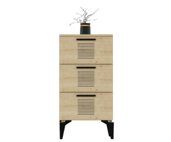 Skrinka PORTO – Elegantné a praktické úložné riešenie pre obývaciu izbuSkrinka PORTO prináša do vašej obývačky moderný dizajn s kombináciou antracitovej a bielej farby. Je navrhnutá tak, aby ponúkla dostatok úložného priestoru vďaka trom plným dvierkam, a zároveň dodala interiéru štýlový a elegantný vzhľad.S rozmermi 104 x 45 x 31.4 cm je skrinka PORTO ideálna pre usporiadanie vašich vecí bez toho, aby zaberala príliš veľa miesta. Vyrobená z kvalitného LTD materiálu s hrúbkou 18 mm, zaručuje pevnosť a odolnosť. Plastové úchytky a plastové nožičky dodávajú moderný vzhľad a praktické využitie.Hlavné vlastnosti:Materiál: LTDRozmer: 104 x 45 x 31.4 cmVybavenie: Dvierka plnéVzhľad: VysokáPočet dvierok: 3Úchytky: PlastovéHrúbka materiálu: 18 mmDodatočné informácie: Dodávame v demonte, plastové nožičkyFarba: DubSkrinka PORTO je dodávaná v demontovanom stave s priloženým návodom na jednoduchú montáž. Vďaka plastovým nožičkám je stabilný a zároveň chráni podlahu pred poškriabaním. Tento elegantný kus nábytku je ideálny pre každého, kto hľadá praktické a štýlové úložné riešenie pre svoju obývačku.