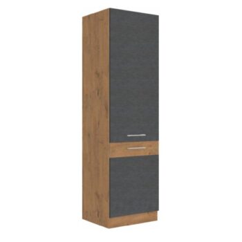 Vyskladajte si kuchyňu podľa Vašich predstáv s vysokou skrinkou VEGA 60 DK-210 2F. Rozmery skrinky sú (ŠxHxV): 60x57x210 cm. Moderný vzhľad zaručuje farebná kombinácia sivá matná a dub lancelot. Vyrobená je z laminovanej DTD (drevotriesková doska). Dvierka sa pýšia systémom tichého zatvárania.…