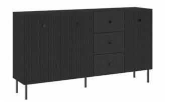 Ak hľadáte originálny nábytok do svojho interiéru, nábytok PRADY je perfektnou voľbou. Nábytok má estetický dekor frézovaných dverí, minimalistické úchytky a vysoké nožičky, čím úchváti nejedného zákazníka, ktorý má rád eleganciu a štýlovosť.Komoda je vyrobená z kvalitných LTD dosiek, ktoré sú nenáročné na údržbu. Nožičky sú kovové. Komoda je trojdverová, s tromi zásuvkami.Farba: antracit.Rozmery:šírka: 179 cmvýška: 98 cmhĺbka: 42 cm.V našej ponuke nájdete aj ďalšie prvky PRADY.Dodávame v demontovanom stave.