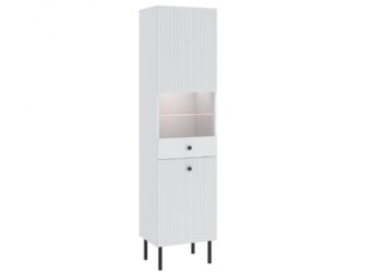 Ak hľadáte originálny nábytok do svojho interiéru, nábytok PRADY je perfektnou voľbou. Nábytok má estetický dekor frézovaných dverí, minimalistické úchytky a vysoké nožičky, čím úchváti nejedného zákazníka, ktorý má rád eleganciu a štýlovosť.Obývacia zostava je vyrobená z kvalitných LTD dosiek, ktoré sú nenáročné na údržbu. Nožičky sú kovové.Farba: biela, čierny úchyt.Obývacia stena sa skladá z týchto prvkov:Televízny stolík - rozmery (š,v,h):  180 x 48 x 42 cm,vitrína - rozmery (š,v,h):  47 x 193 x 42 cm,komoda 1D3S -  rozmery (š,v,h): 91 x 98 x 42 cm.V našej ponuke nájdete aj ďalšie prvky PRADY.Dodávame v demontovanom stave.