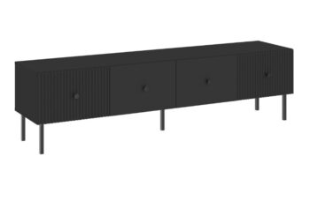Ak hľadáte originálny nábytok do svojho interiéru, nábytok PRADY je perfektnou voľbou. Nábytok má estetický dekor frézovaných dverí, minimalistické úchytky a vysoké nožičky, čím úchváti nejedného zákazníka, ktorý má rád eleganciu a štýlovosť.Televízny stolík je vyrobený z kvalitných LTD dosiek, ktoré sú nenáročné na údržbu. Nožičky sú kovové. Stolík má dvoje  výklopné dvierka.Farba: antracit.Rozmery:šírka: 180 cmvýška: 48 cmhĺbka: 42 cm.V našej ponuke nájdete aj ďalšie prvky PRADY.Dodávame v demontovanom stave.