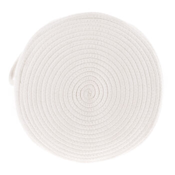 PRAJA: Pletený kôš Praja 35x45 cm - biela / farebný vzor; materiál: bavlna / polyester; rozmery (ŠxHxV): 35x35x45 cm.