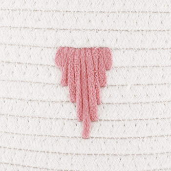 PRAJA: Pletený kôš Praja 35x45 cm - biela / farebný vzor; materiál: bavlna / polyester; rozmery (ŠxHxV): 35x35x45 cm.