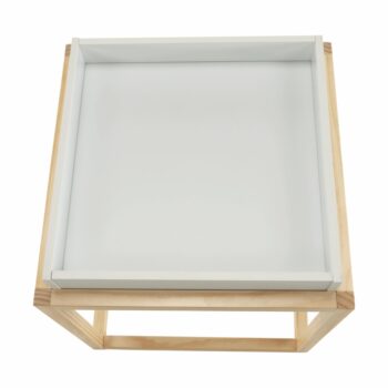 S príručným stolíkom HAGAN vytvoríte príjemný interiér s nádychom elegancie a moderného štýlu. Rozmery stolíka sú (ŠxHxV): 45x45x50 cm. Na jeho výrobu bola použitá kvalitná MDF (drevovláknitá doska) v kombinácii s pevným masívnym borovicovým drevom. Farebné prevedenie je v kombinácii bielej…