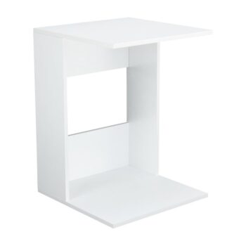 Netradičný príručný stolík ZENOR bude hotovým dizajnérskym kúskom do Vašej domácnosti. Rozmery stolíka sú (ŠxHxV): 45x45x62 cm. Stolík je vyrobený z laminovanej MDF (drevovláknitá doska), preto je odolný voči poškriabaniu a oderu. Elegantná biela farba mu dodáva šmrnc a robí ho ľahko…