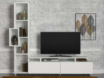 Predstavujeme PULIT, vysoký TV stolík v škandinávskom štýle, ktorý je dokonalým doplnkom pre každú obývaciu izbu. Jeho čistá biela farba a minimalistický dizajn nielen zvýraznia priestor, ale taktiež ponúkajú praktické riešenie pre uloženie vašej televízie a ďalších multimediálnych zariadení.Detailné špecifikácieTyp tovaru: TV stolíkMateriál: Vysoko kvalitné LTD s hrúbkou 18 mm, čo zaisťuje vysokú odolnosť a dlhodobú trvanlivosť.Rozmery: 100 x 166.8 x 29.5 cm, s dostatkom priestoru na umiestnenie televízie o veľkosti až 120 cm v šírke a výške miesta pre TV 46.8 cm, čo je ideálne pre väčšie obrazovky.Farba: Elegantná biela, ktorá pridáva priestoru moderný a čistý vzhľad.Vybavenie: Obsahuje regál a dve skrinky, ktoré ponúkajú bohatý úložný priestor pre elektroniku, knihy a ďalšie dekorácie.Vzhľad: Vysoká konštrukcia, ktorá efektívne využíva priestor a zároveň udržuje vizuálnu ľahkosť a otvorenosť.Počet dverí, dvierok: Dve, poskytujú esteticky príjemný a funkčný skrytý úložný priestor.Dodatočné informácie: Dodávame v demontovanom stave, čo uľahčuje transport a montáž.TV stolík PULIT je ideálnou voľbou pre tých, ktorí hľadajú elegantný, funkčný a priestranný kus nábytku, ktorý sa harmonicky zapojí do moderne zariadenej obývacej izby. Jeho dizajn je navrhnutý tak, aby podčiarkol krásu škandinávskeho minimalizmu a pridal praktickosť potrebnú na každodenné použitie.