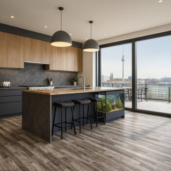 PVC podlaha - lino Toptex Line Oak 906M, na mieru, šíře 5m, šedá, filc, chodba / predsieň