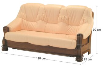 Túžite po zmene? Trojsedačka ADAM je tým pravým riešením. Nežné oblé tvary vnášajú pokojnú a prívetivú atmosféru a zútulňujú celú miestnosť. Trojsedačka má rozmery (ŠxHxV): 190x95x90 cm. Vnútro sedacej časti tvoria pružiny Bonellového typu, ktoré zabezpečujú kvalitné, komfortné a dlhodobo pružné…