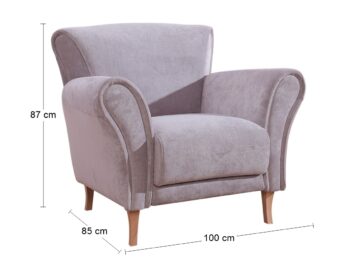 PYKA Bella kreslo drevo D0233 / púdrová (Fresh 9) – Obrázok 2