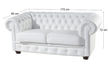Dvojsedačka CHESTERFIELD vyniká svojím nevšedným dizajnom a jedinečným spracovaním. Futuristický a moderný vzhľad umocňuje dekoratívne prešitie. Rozmery dvojsedačky sú (ŠxHxV): 175x90x72 cm. Vnútro sedacej časti tvoria pružiny Bonellového typu, ktoré zabezpečujú kvalitné, komfortné a dlhodobo…