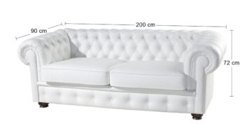 Trojsedačka CHESTERFIELD vyniká svojím nevšedným dizajnom a jedinečným spracovaním. Futuristický a moderný vzhľad umocňuje dekoratívne prešitie. Rozmery trojsedačky sú (ŠxHxV): 200x90x72 cm. Vnútro sedacej časti tvoria pružiny Bonellového typu, ktoré zabezpečujú kvalitné, komfortné a dlhodobo…