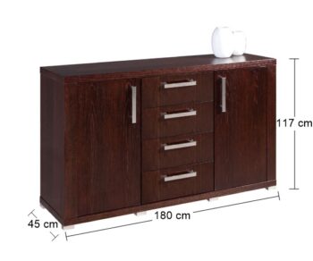 PYKA Remi 4S 2DPE 140 komoda drevo D16 – Obrázok 2