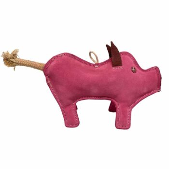 PafDog Prasiatko Pinky hračka pre psov z kože a juty, 28 cm