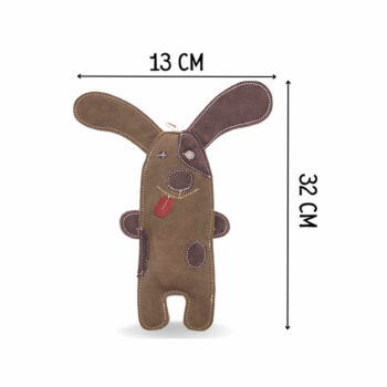 PafDog Psík Willy hračka pre psov z kože a juty, 32 cm