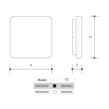 Panlux Nástenné LED svietidlo Verona Square biela,28,3 x 28,3 cm, IP54