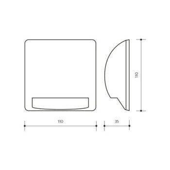 Panlux PN42100022 Záhradné LED nástenné svietidlo Leon square sivá, 4 W