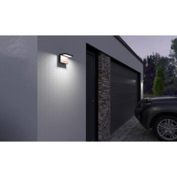 Panlux PN42300006 Záhradné LED nástenné svietidlo so senzorom Natura N S, antracit, 12 W