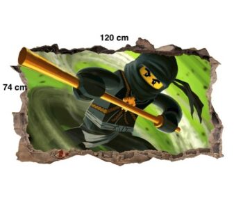 Perfektná detská dekoračná nálepka NINJA GO 120 x 74 cm