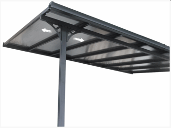 Pergola 436 x 305 cm (čierna + transparentná polykarbonát)