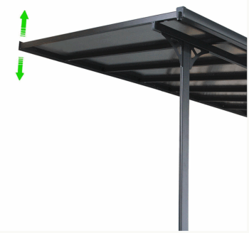 Pergola 557 x 305 cm (čierna + šedý polykarbonát)