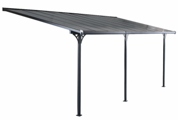 Pergola 618 x 305 cm (čierná+šedý polykarbonát)