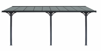 Pergola 618 x 305 cm (čierná+transparentní polykarbonát)