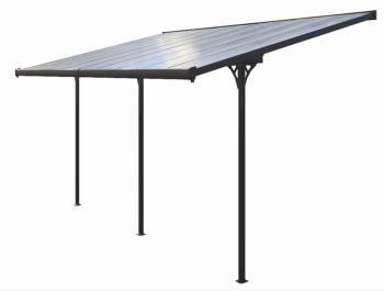 Pergola 618 x 305 cm (čierná+transparentní polykarbonát)