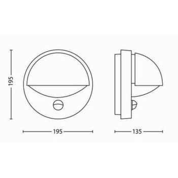 Philips 16246/87/16 June Vonkajšie nástenné svietidlo s čidlom 19,5 cm, sivá
