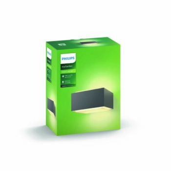 Philips 17337/93/PN Hedgehog Vonkajšie nástenné svietidlo 18 cm, antracit