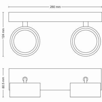 Philips 8720169174849 bodové LED svietidlo Bracia, čierna, 2x 5,5 W 2x550lm 2700K IP20