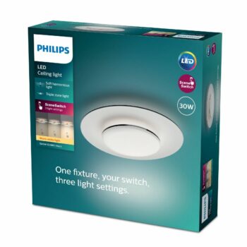 Philips 8720169195196 stropné LED svietidlo Garnet, čierna, 1x 30 W 3100lm 2700K IP20