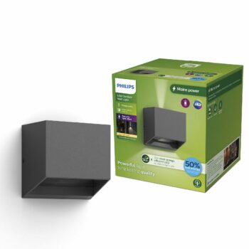 Philips Alix UltraEfficient vonkajšie nástenné LED svietidlo antracit, 4,3 W, 800 lm, 2700 K