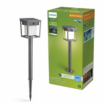 Philips Blaise UltraEfficient solárny LED stĺpikso senzorom antracit, 1,5 W, 250/20 lm, 3000 K