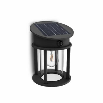 Philips Geri UltraEfficient solárne LED okrúhle svietidlo so senzorom antracit, 3,2 W, 500 lm, 2700 K