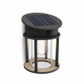 Philips Geri UltraEfficient solárne LED okrúhle svietidlo so senzorom antracit, 3,2 W, 500 lm, 4000 K