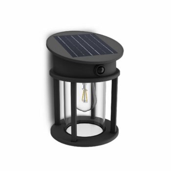 Philips Geri UltraEfficient solárne LED okrúhle svietidlo so senzorom antracit, 3,2 W, 500 lm, 4000 K