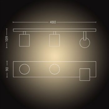 Philips Hue 53093/31 / P6 LED prisadená stropná bodová lampa Runner 3x5,5W | GU10 | 2200-6500K - Bluetooth, s diaľkovým ovládaním