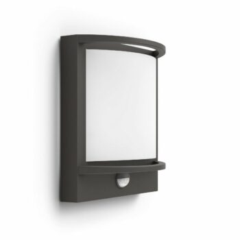 Philips Samondra UltraEfficient vonkajšie nástenné svietidlo so senzorom LED 3,8 W 2700K, antracit
