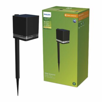Philips Virona vonkajšie solárne stĺpové LED svietidlo čierna, 1,8 W, 200 lm, 2700 K