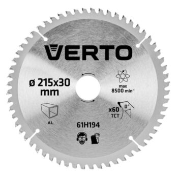 Pílový kotúč VERTO widia s vonkajším priemerom 215 mm, so zníženou hrúbkou kotúča, umožňuje vyššie rezné rýchlosti. Zuby s tvrdo kovovými hrotmi YG8A umožňujú stredne jemné rezanie dreva a materiálov na báze dreva, ako sú preglejka, drevotrieska, MDF. Redukčné krúžky, ktoré sú súčasťou balenia, umožňujú použitie kotúča s väčšinou modelov motorových píl. Značka VERTO ponúka rad elektrického náradia a príslušenstva pre každého kutila.