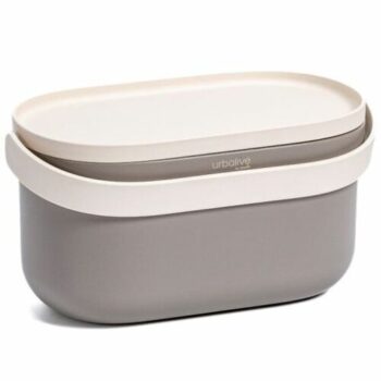Plastia Nádoba na bioodpad s rámčekom a sáčkami, taupe, 3,1 l