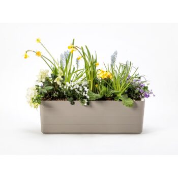 Plastia Samozavlažovací truhlík Berberis 60, sivá + sl. kosť , 60 cm