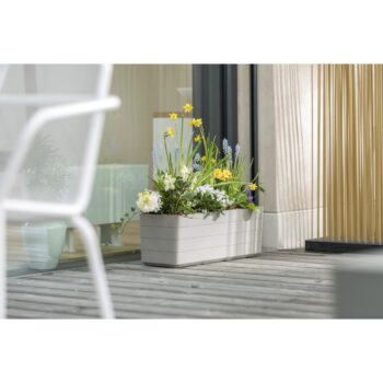 Plastia Samozavlažovací truhlík Berberis 60, sivá + sl. kosť , 60 cm