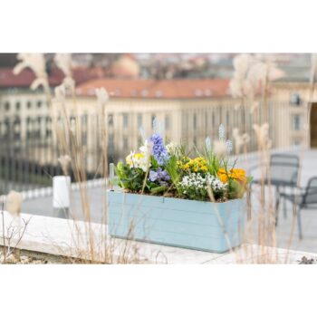 Plastia Samozavlažovací truhlík Berberis 60, sivomodrá + biela , 60 cm