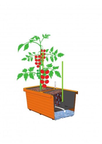 Plastia Samozavlažovací truhlík Berberis DUO, čokoláda, Plastia, 78 cm