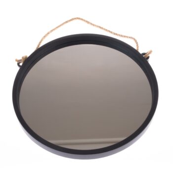 Plastové závesné zrkadlo Embellir čierna, pr. 48 cm, pr. 48 cm