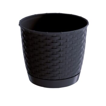 Plastový kvetináč Ratolla Round antracitová, 19 cm