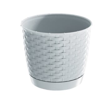 Plastový kvetináč Ratolla Round biela, pr. 16,5 cm